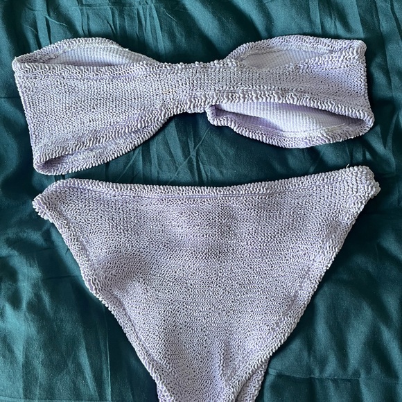 Hunza G Bandeau Bikini Purple OS - Picture 4 of 6